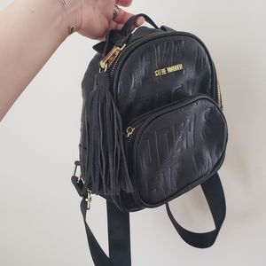 Steve Madden | Bags | Steve Madden Black Leather Mini Backpack Purse |  Poshmark